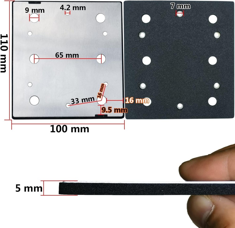 Square Sander Pads 1/4 Sheet Finish Replacement Pad for Double...