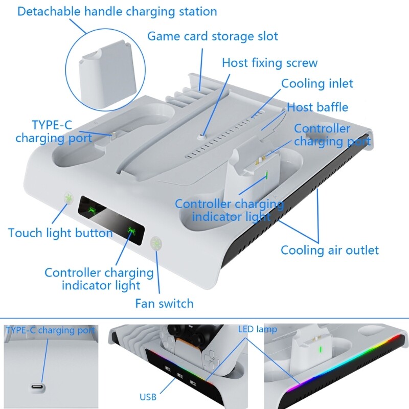Efficient Cooling Base Rapid Cooling Fan Cooling Station for P5 P5 slim