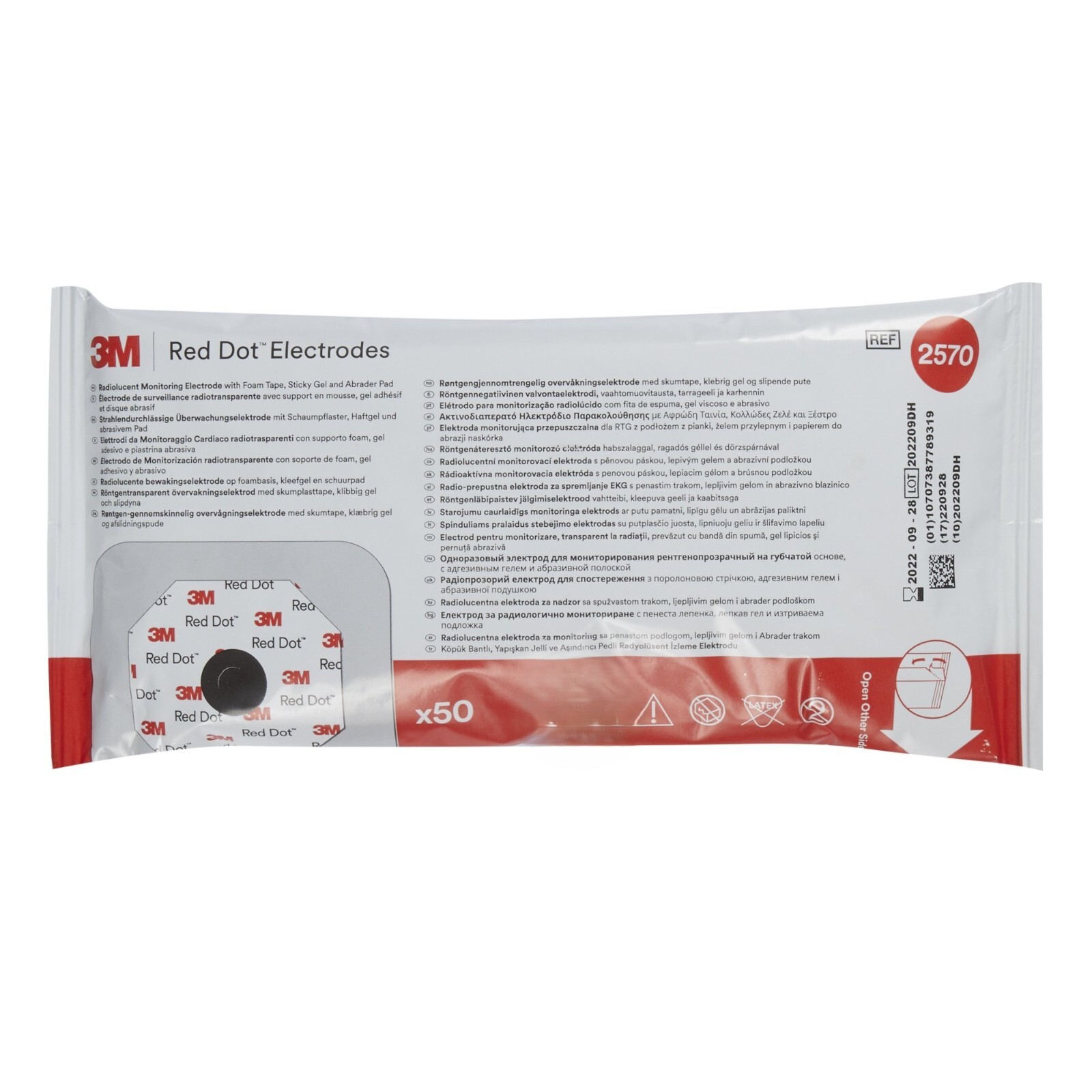 *100* 3M Red Dot Resting Electrode 2570 50/Pack, Lot of 2 Packs