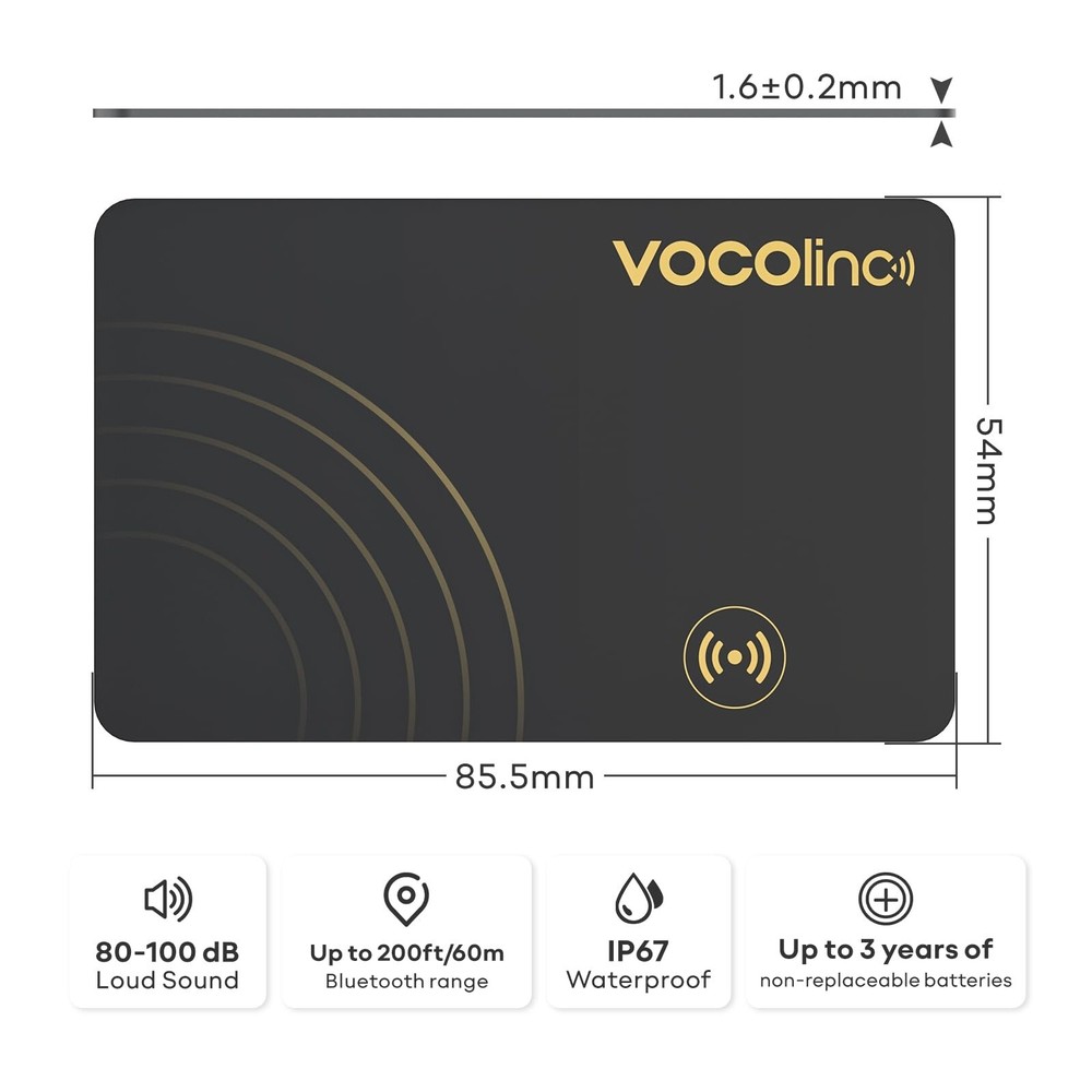 VOCOlinc Smart Bluetooth Tracker 1 Pack, Key Finder Compatible with Apple Fin...