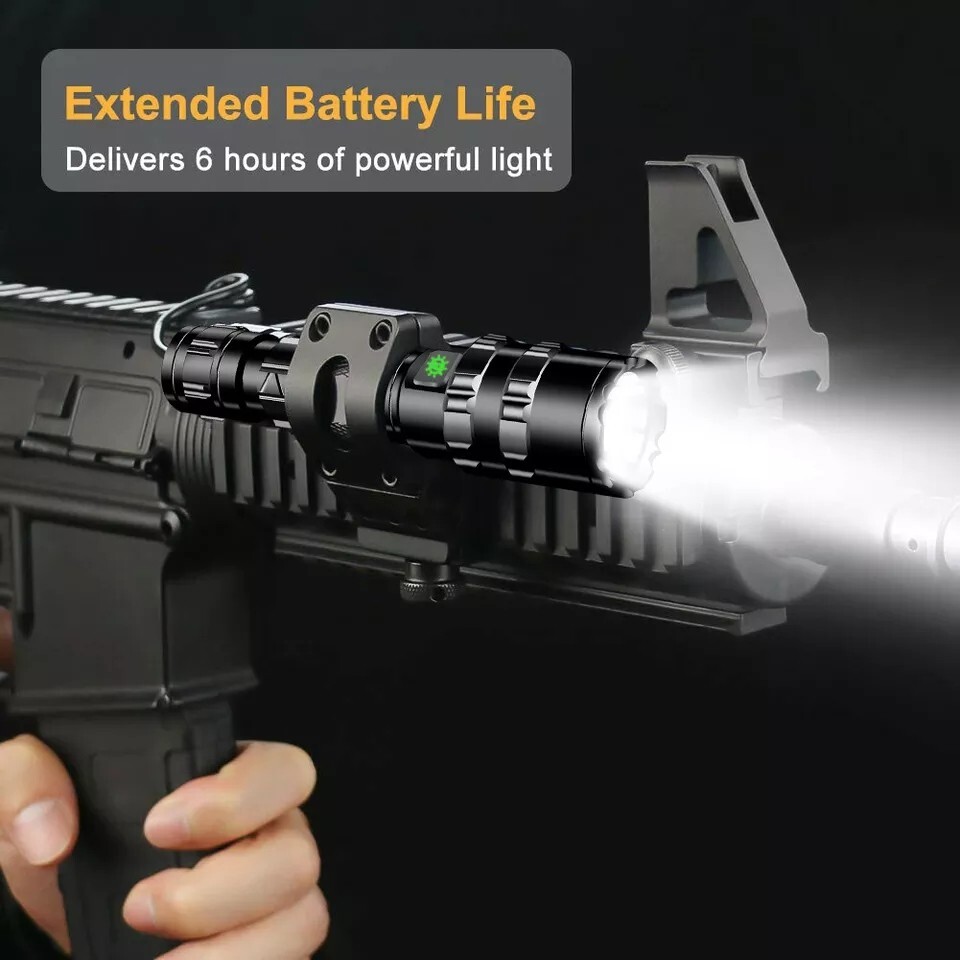Linterna LED RecargableTactica Militar de Alta Potencia Para Armas Rifles 2 en 1