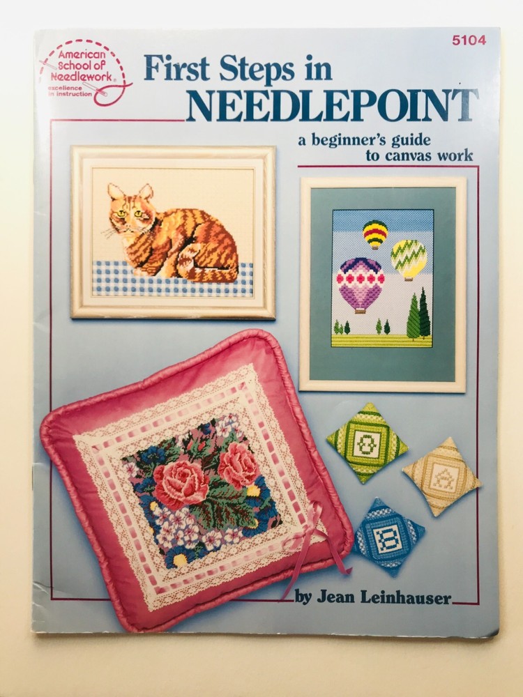 American School of Needlework FIRST STEPS IN NEEDLEPOINT Patterns VTG 5104
