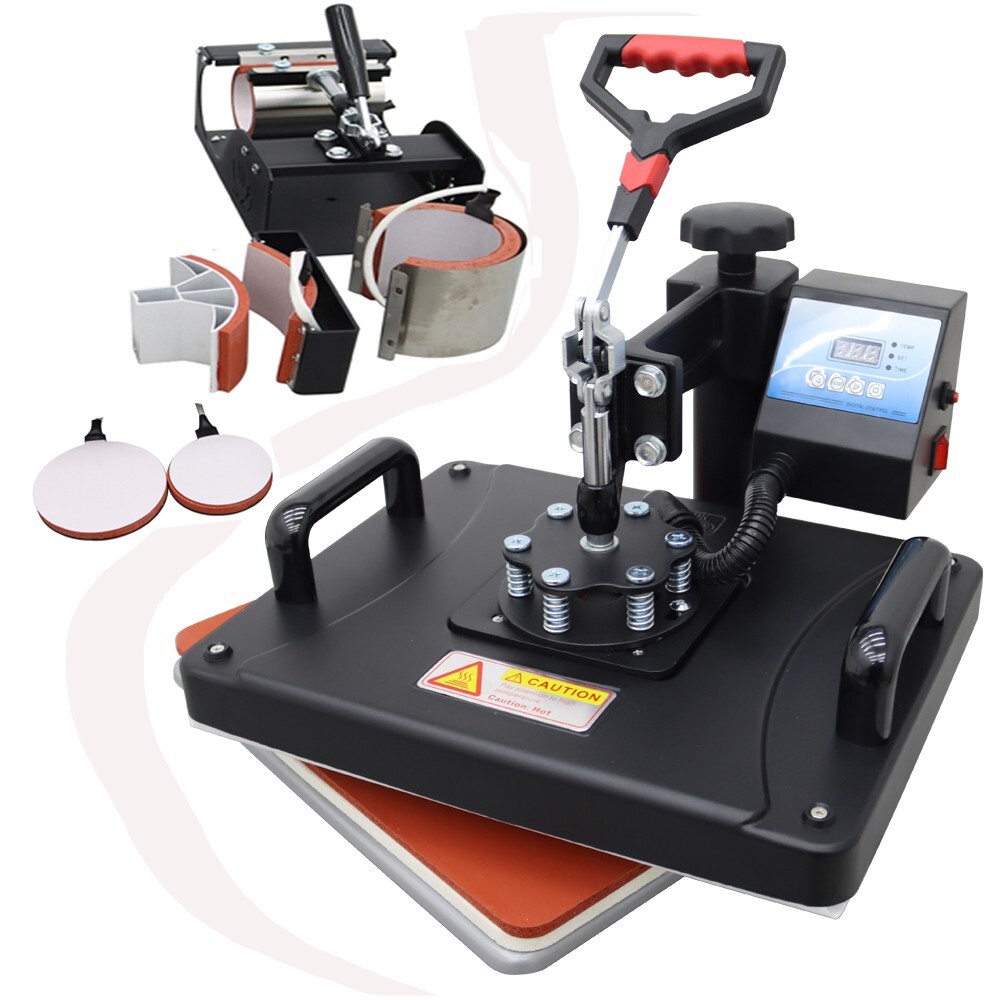 6 in 1 Heat Press Machine 110V Multi-function Transfer Sublimation Mug Hat Plate