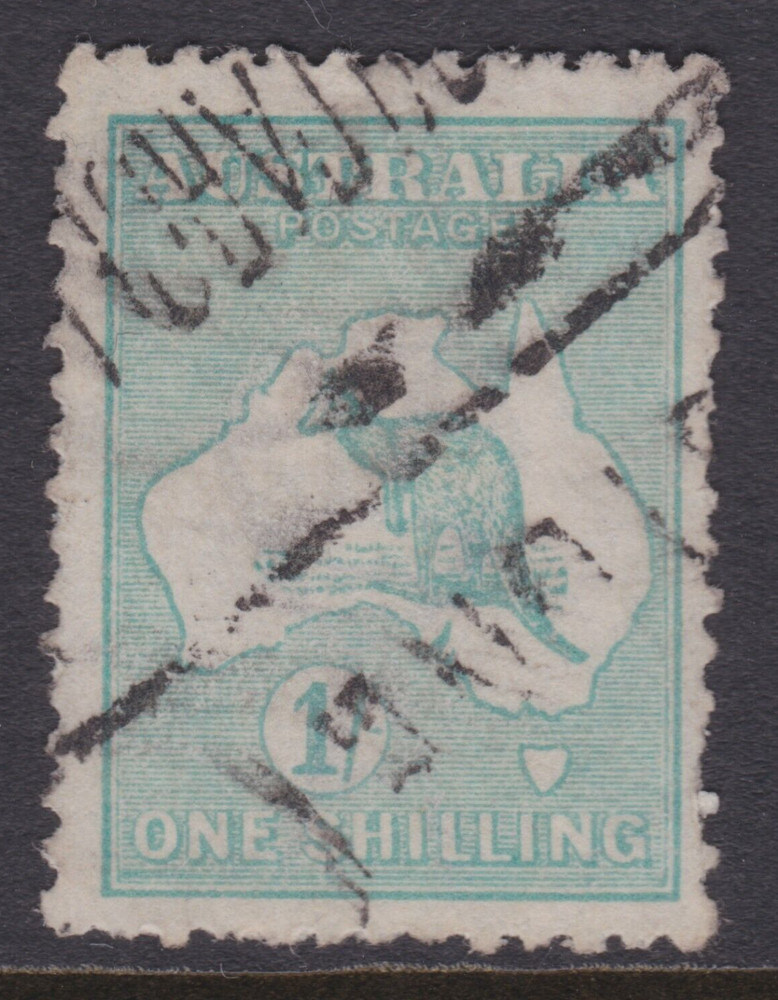 Australia Roo Kangaroo 1/- Shilling Emerald 3rd WMK PARCEL FRANK   ref: RE77
