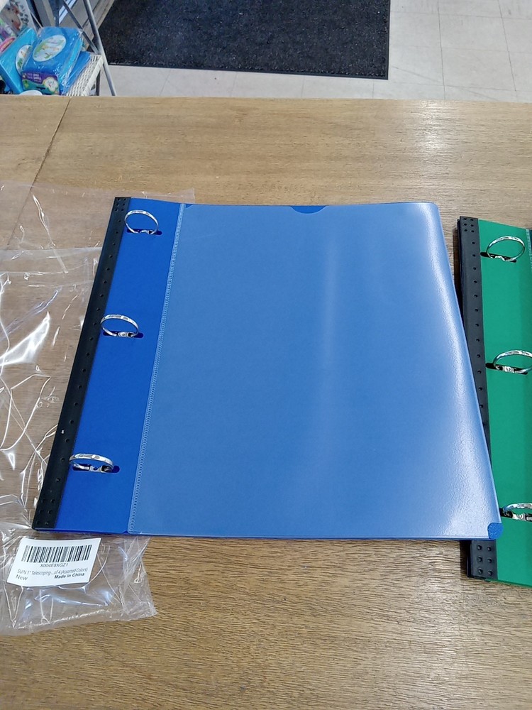 1"telescoping 3ring Binder 4pk,assorted Colors