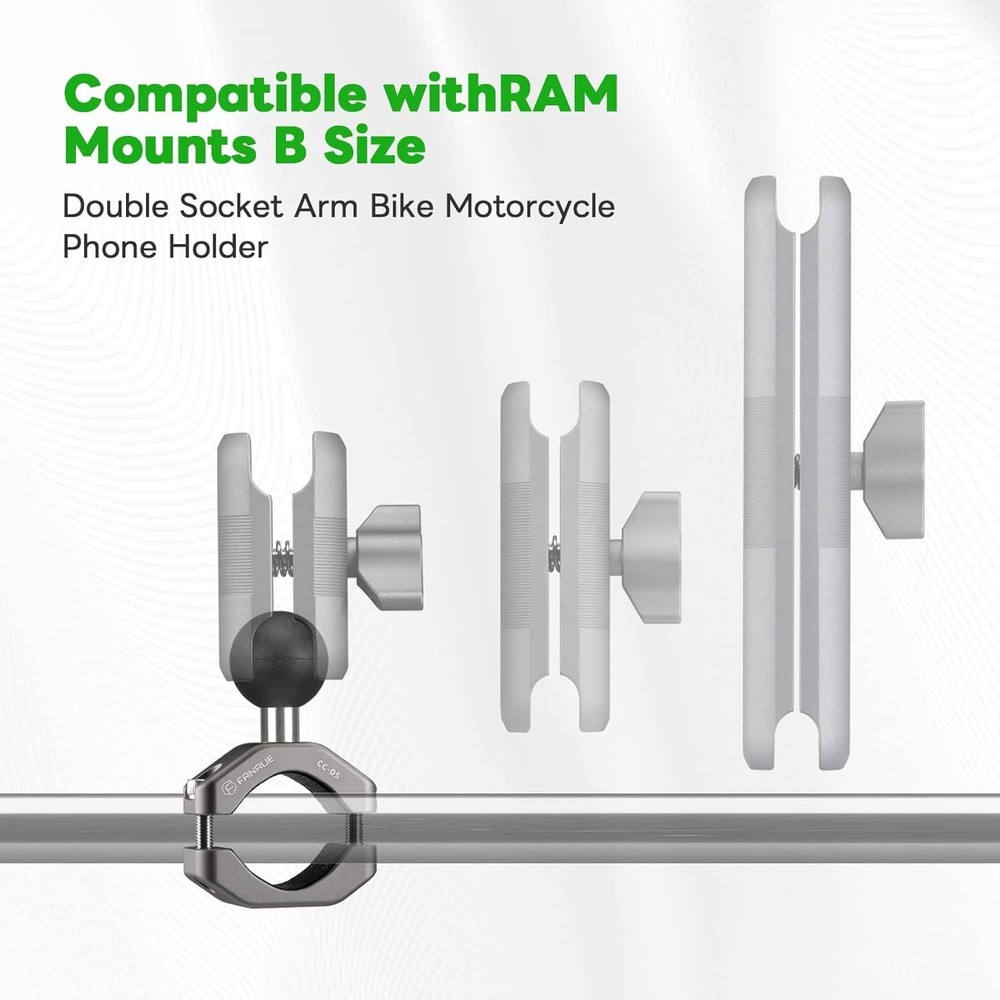 Handlebar Clamp Mount U-bolt Base Compatible with RAM Mounts B Size 1"