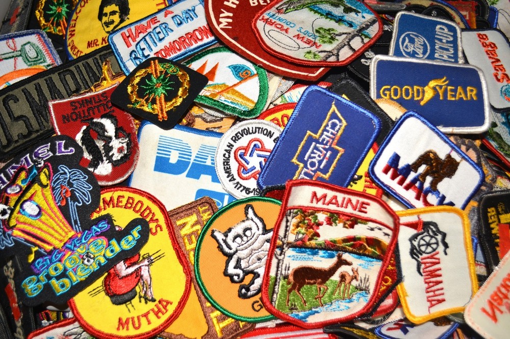 20 NOS Authentic Vintage Patch Bulk Lot DEFECT STAINED Damaged Error Reject