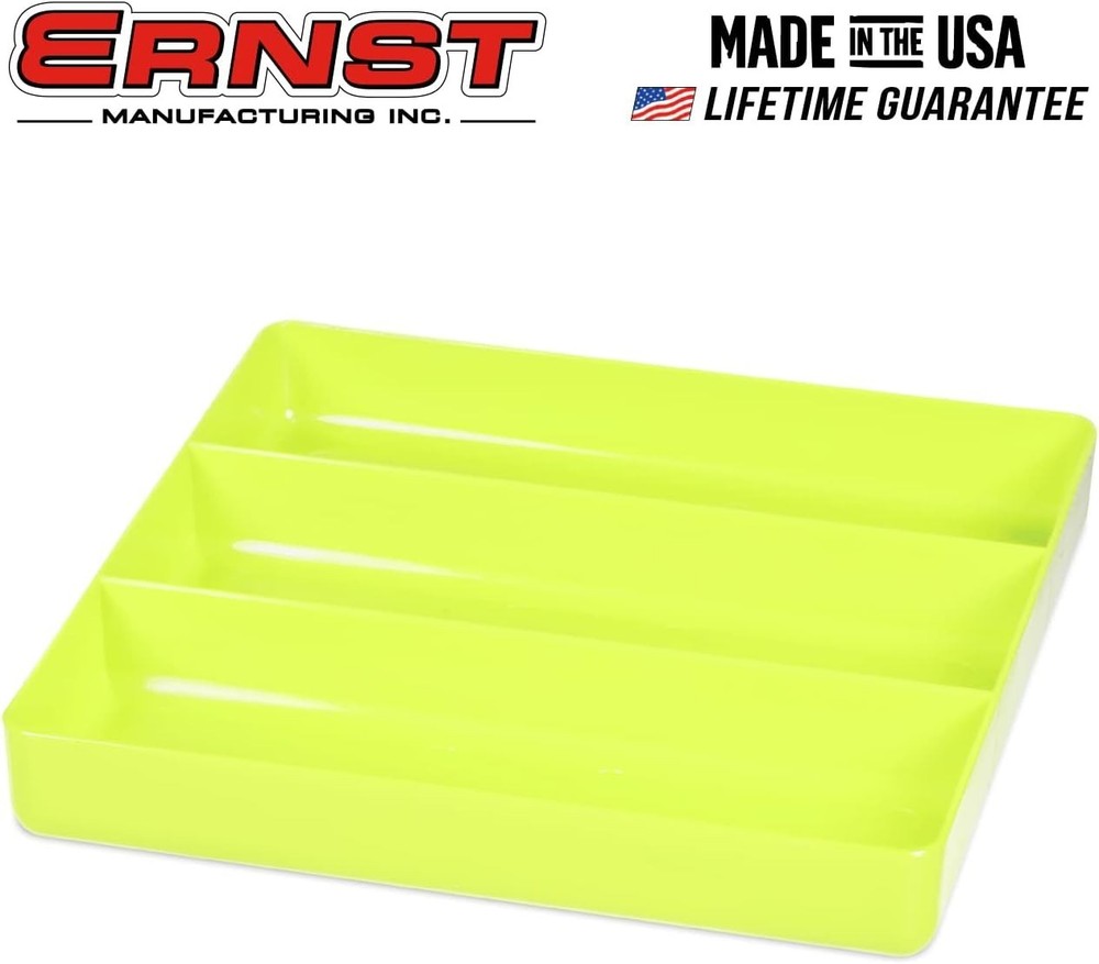Stackable Organizer Tray with 3 Compartments - Heavy Duty Tool Storage Solution