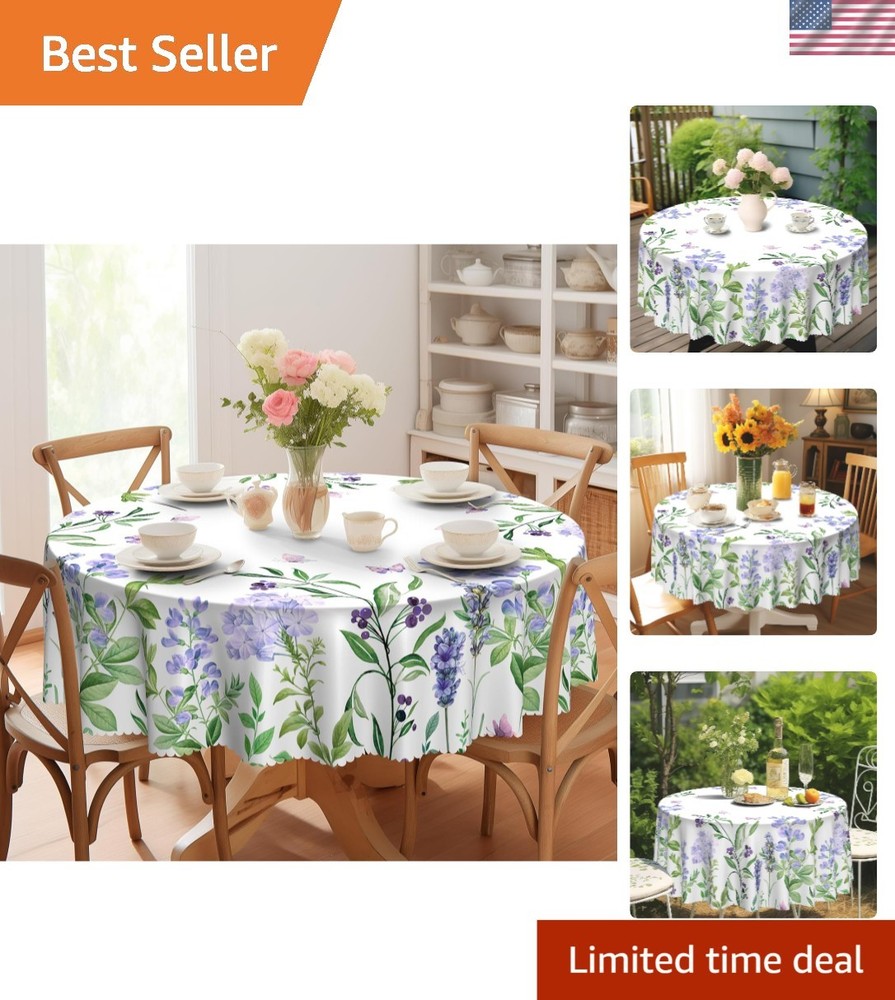 Charming 70" Round Polyester Tablecloth - Perfect for Indoor & Outdoor Dining