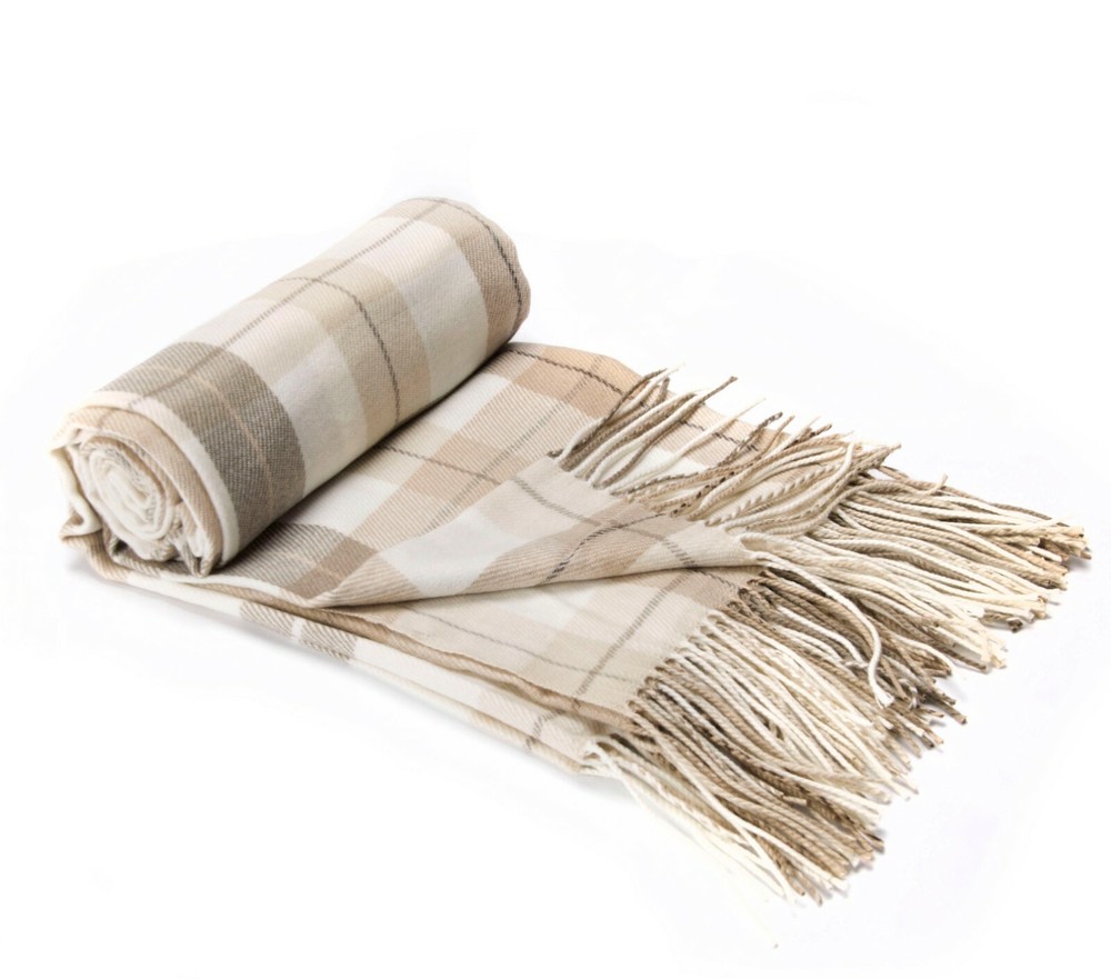 Chloe's Geometric Check Pattern Tassel Throw Blanket - 50" x 60"
