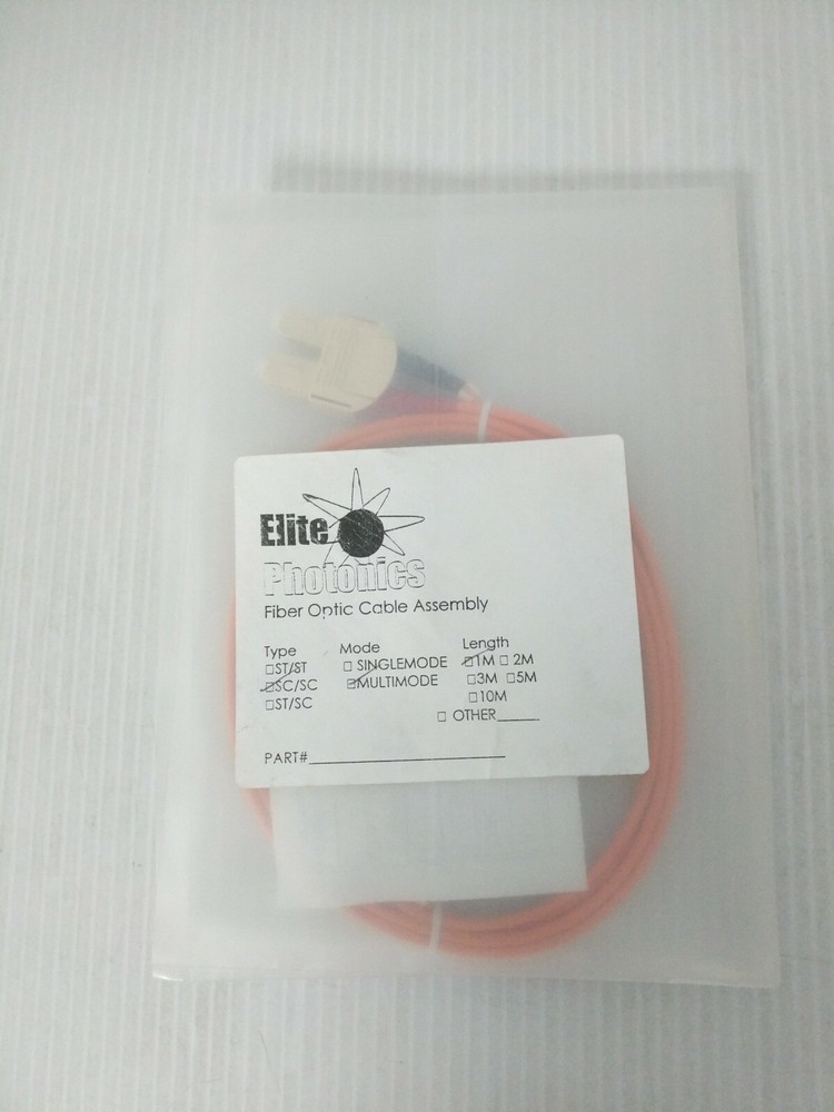 ELITE PHOTONICS FIBER OPTIC CABLE ASSEMBLY SC MULTIMODE 1M