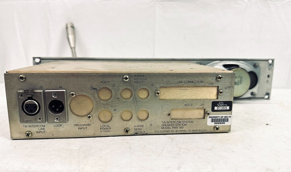 RTS Systems TW Intercom System RMS300 User StationRack Mount Speaker