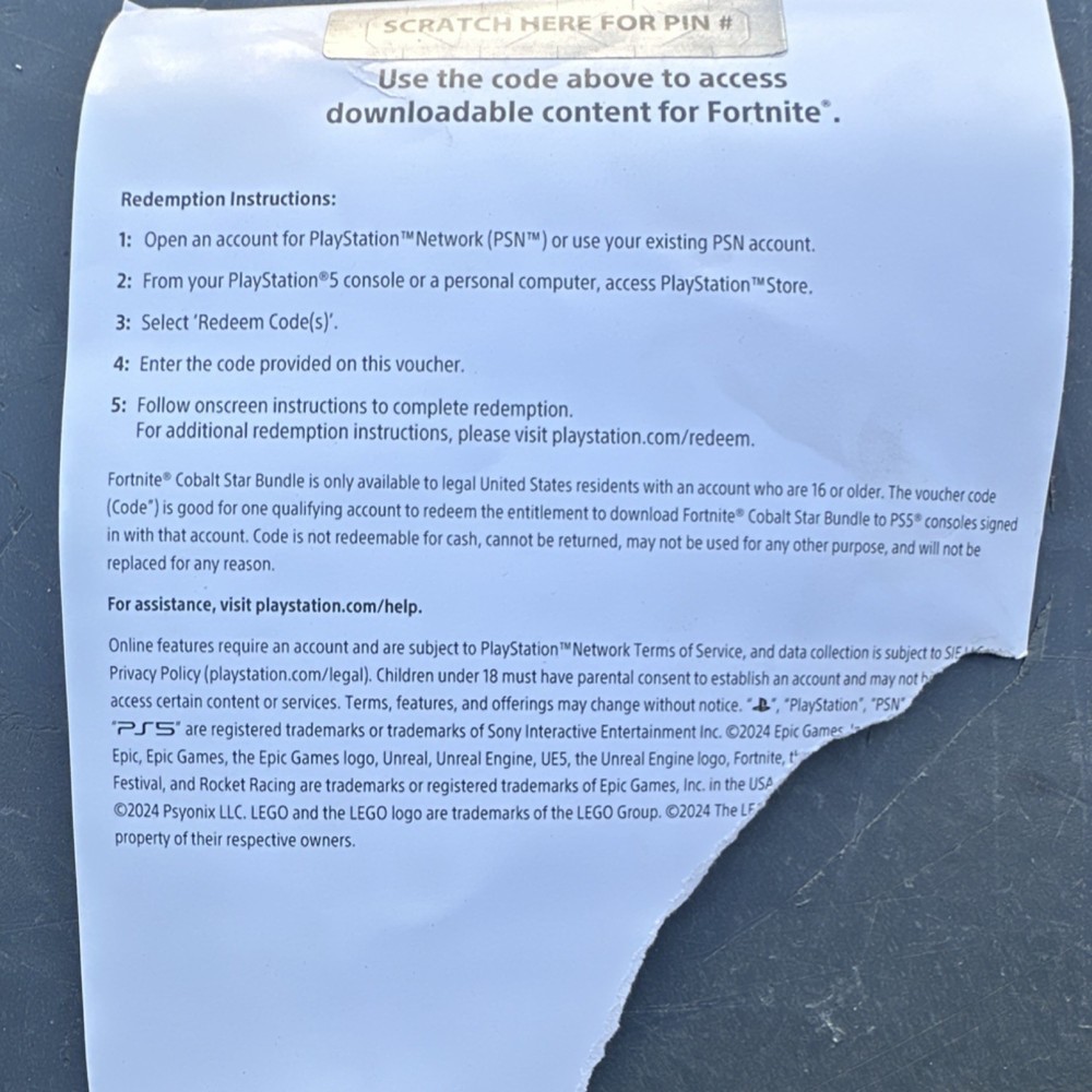 Epic Games Cobalt Star Bundle PS5 Digital Code 1,000 V-Bucks