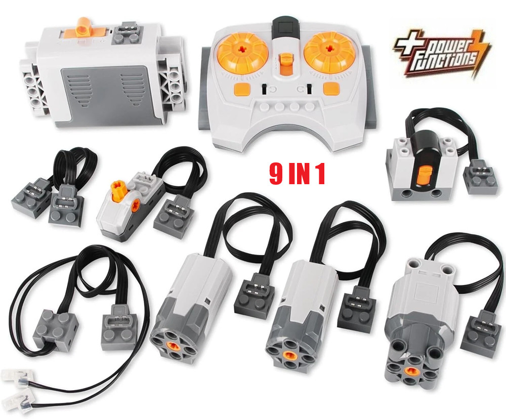 Motor Set 9 IN 1 Plastic Compatible with Lego Remote Control for STEM Projects