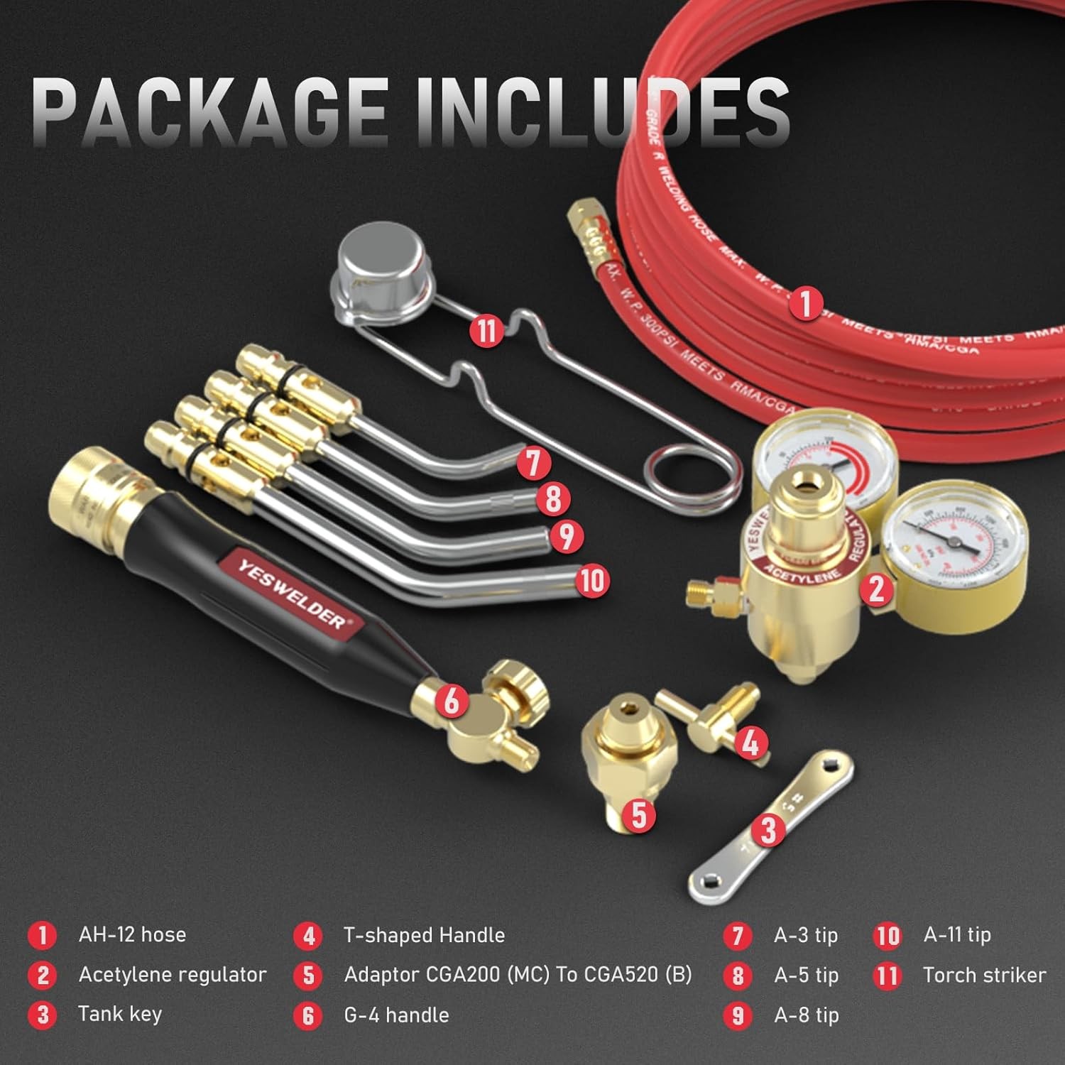 Professional Air Acetylene Torch Kit, Turbo Torch Set for Metalworking & Welding