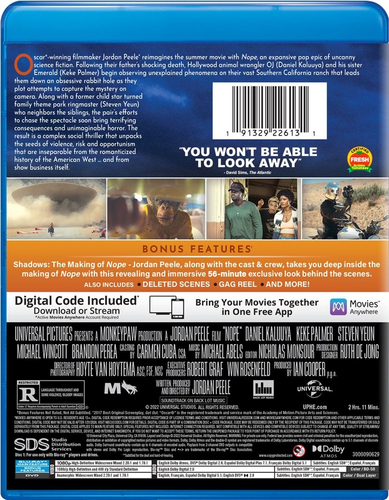 Nope Blu-ray Jordan Peele NEW