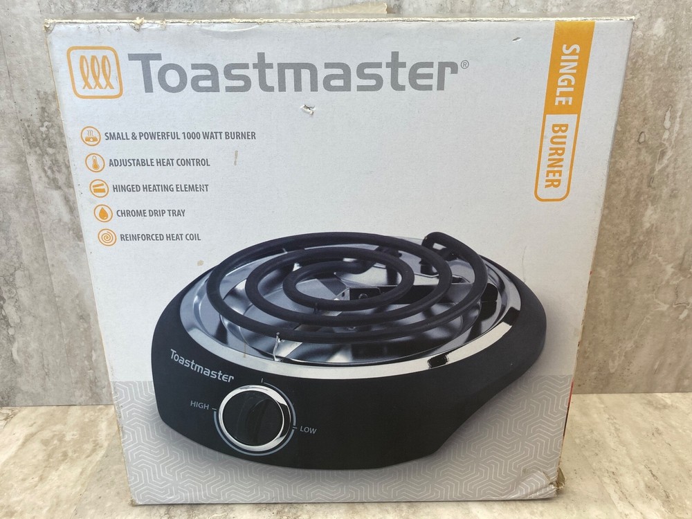 Toastmaster Single Burner- Chrome Drip Tray - Adjustable - Heat Control