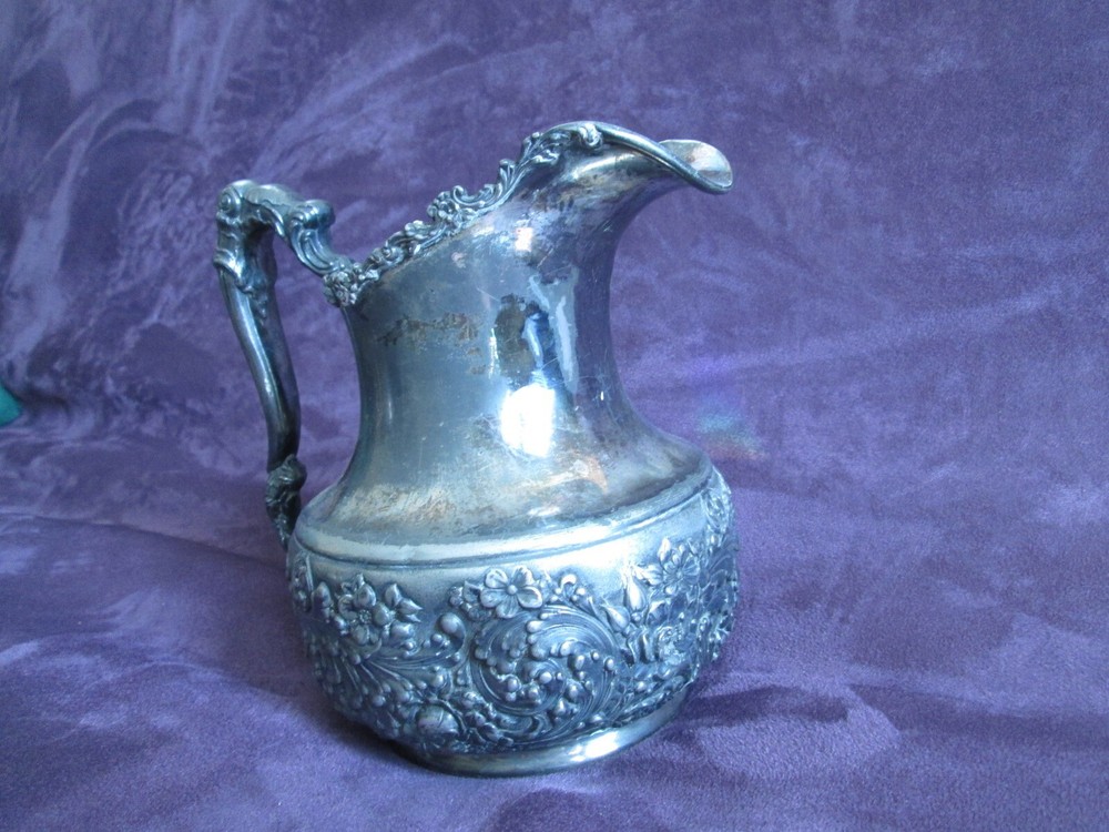 Floral Silver Plate Reed & Barton Water Pitcher