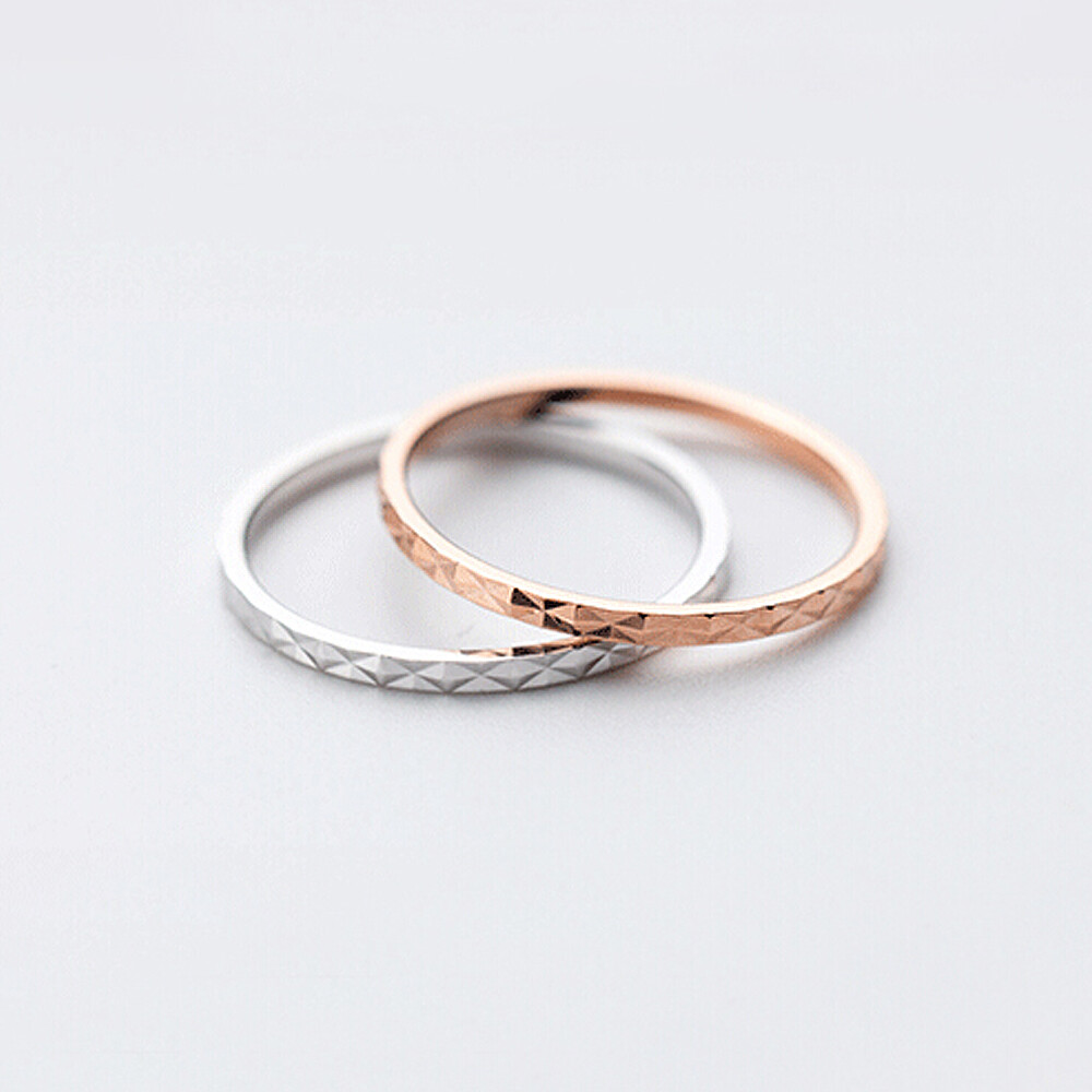 925 Sterling Silver Bling Dainty Thin Band Knuckle Midi Ring Stackable A3226