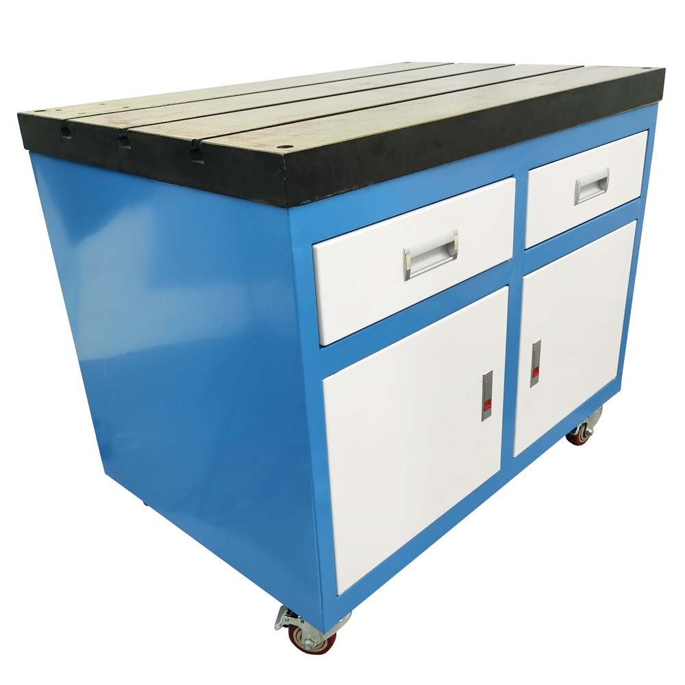 35.4"*23.6" Movable T-slot Worktable Platform with Drawers for Tapping Machine
