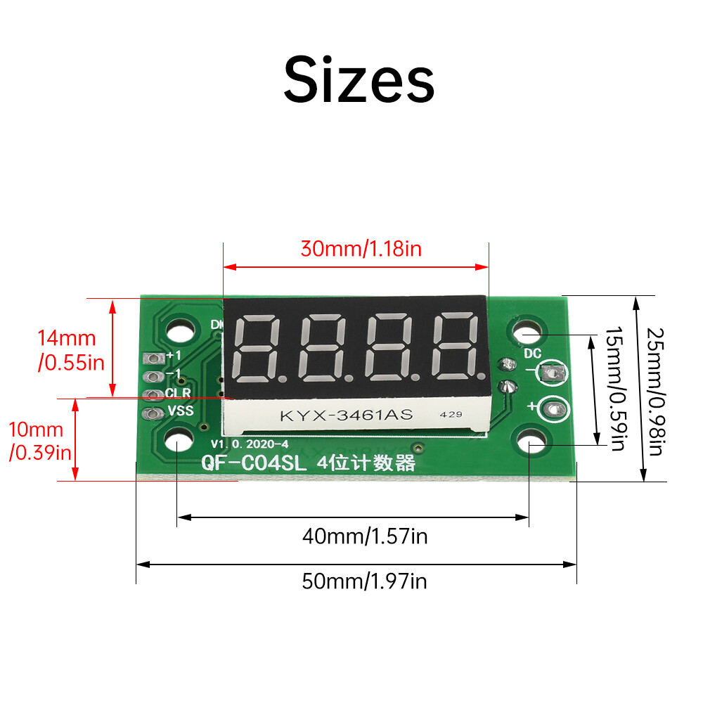 DC4-40V 0-9999 Electronic Digital Counter Module With Power Cut Memory Function
