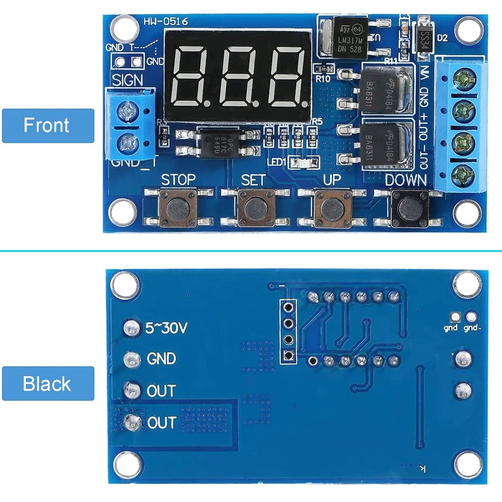 2 PCS DC 5V-36V Relay Module Digital LED Board Trigger Cycle Switch Timer