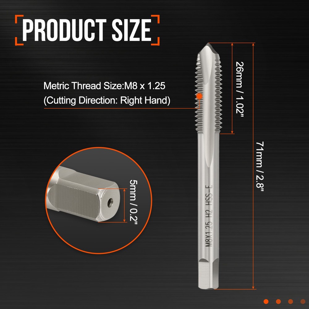 M8x1.25 Spiral Point Plug Threading Tap Polished Screw Tapping