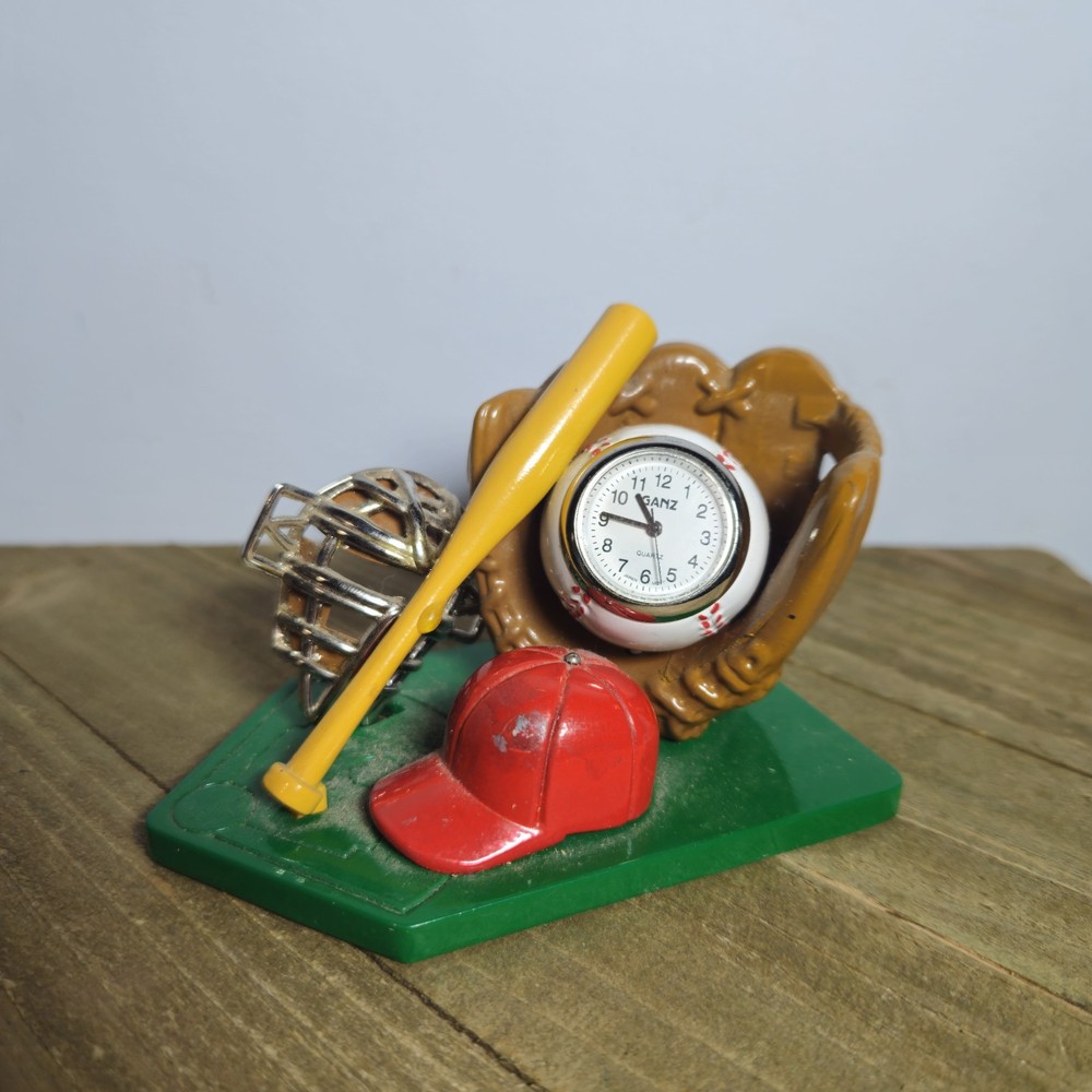 Miniature Baseball Themed Quartz Desk Clock (O)