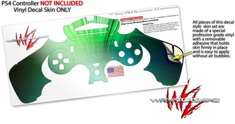 Skin for Sony PS4 Controller Bent Light Greenish