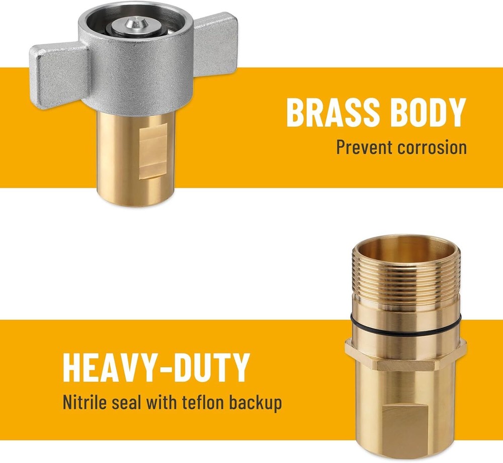 NEW 1" NPT Wet-Line Wing Nut Hydraulic Quick Disconnect Coupler / Coupling Set