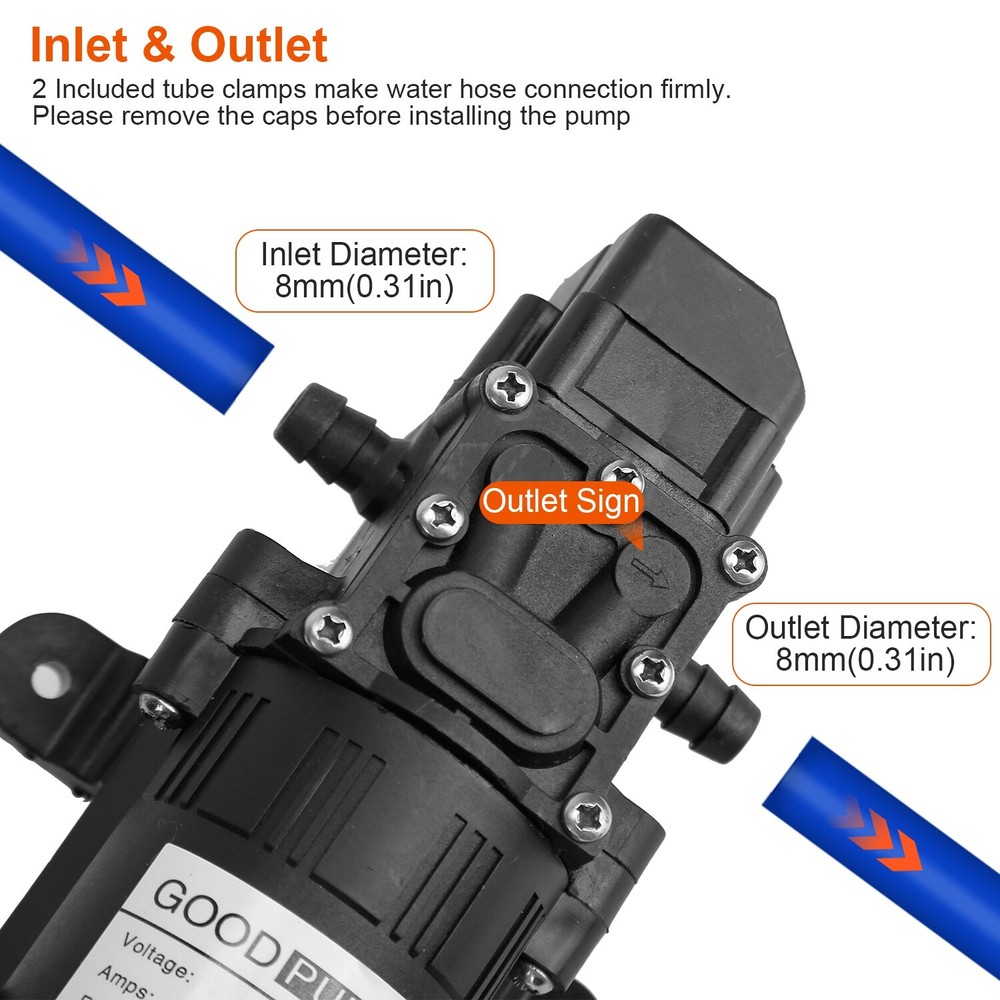 130PSI 12V Water Pump Self Priming Diaphragm High Pressure Automatic Switch