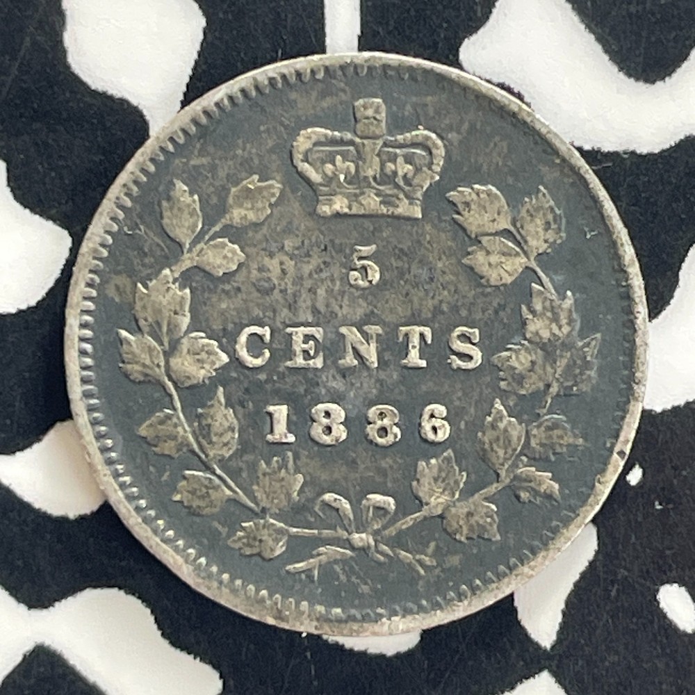 1886 Canada 5 Cents Lot#JM0404 Silver! Nice!