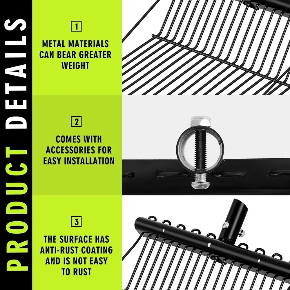 Angled Tines Metal Pitchfork Replacement Head - Perfect for Poop Picking