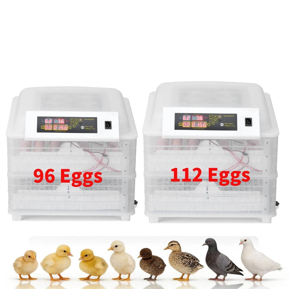 96/112 Pet Automatic Eggs Incubator Turning and Humidity Temperature Control
