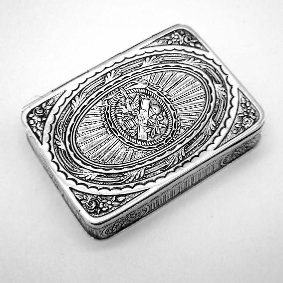 Rectangular Pill Tobacco Box German 800 Silver Hanau