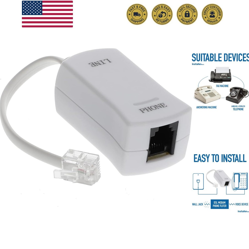 DSL Modem Phone Filter - for Interference Elimination and Static Noise Blocke...
