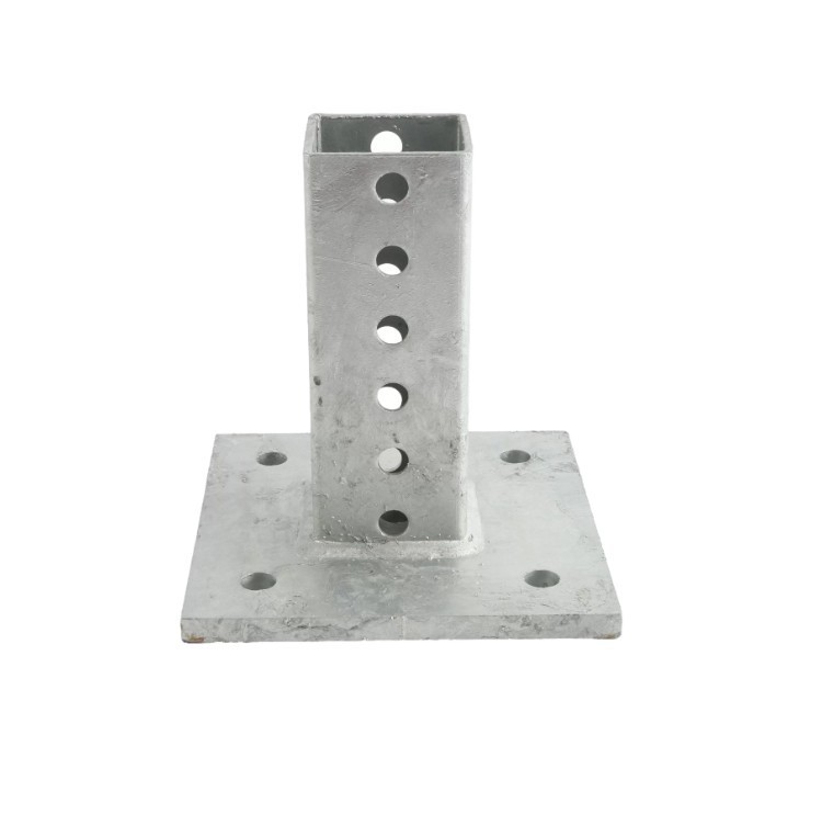2" x 2" Square Sign Post Mounting Base (Galvanized Steel)