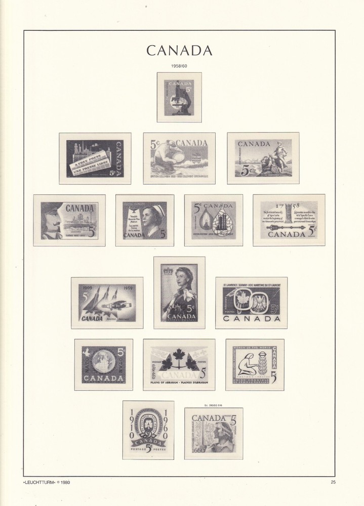 CANADA RED LIGHTHOUSE DL HINGELESS ALBUM & SLIPCASE PAGES 1952 -1990 LIST BELOW