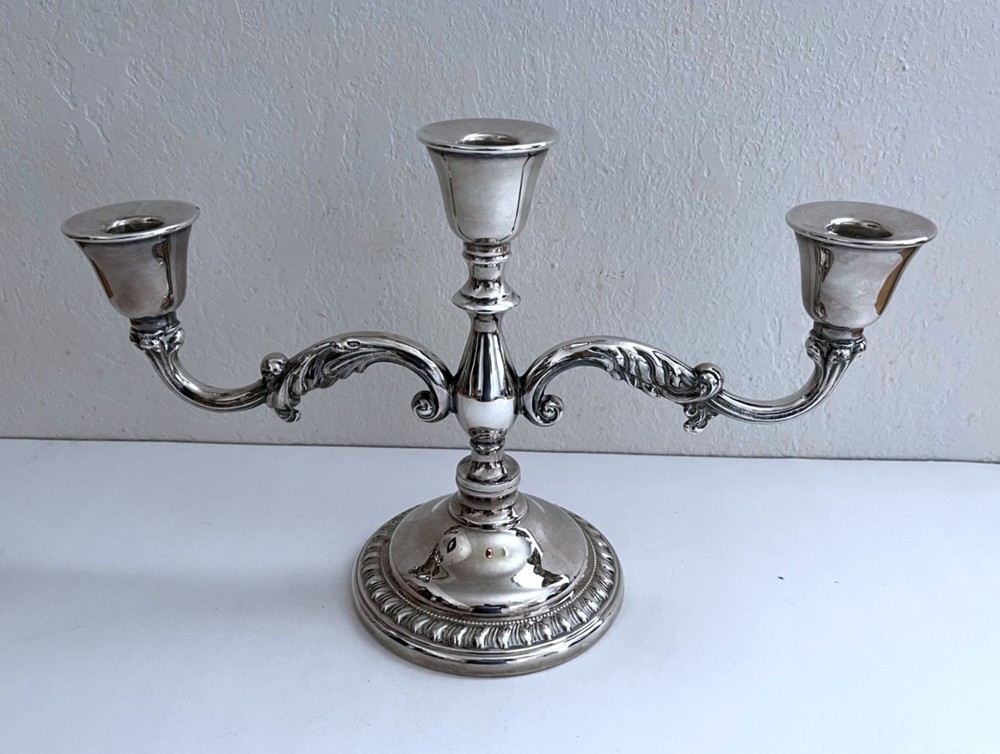 Vintage Sheridan Silver Plate over Copper Candelabra 13"W x 8"H x 5"D