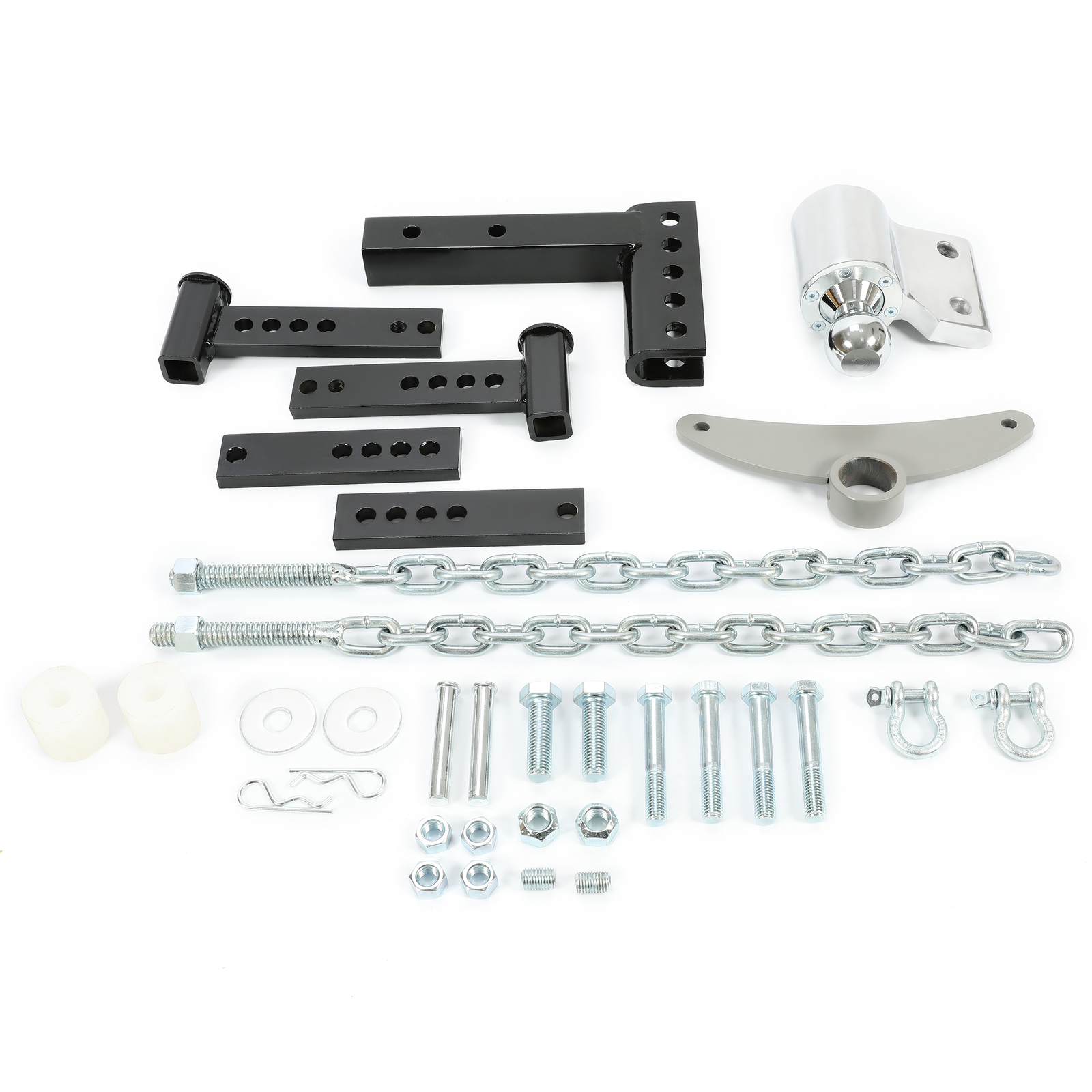 Powder Coated & Chrome Weight Distribution Hitch For 4" drop/rise 2-5/16" ball