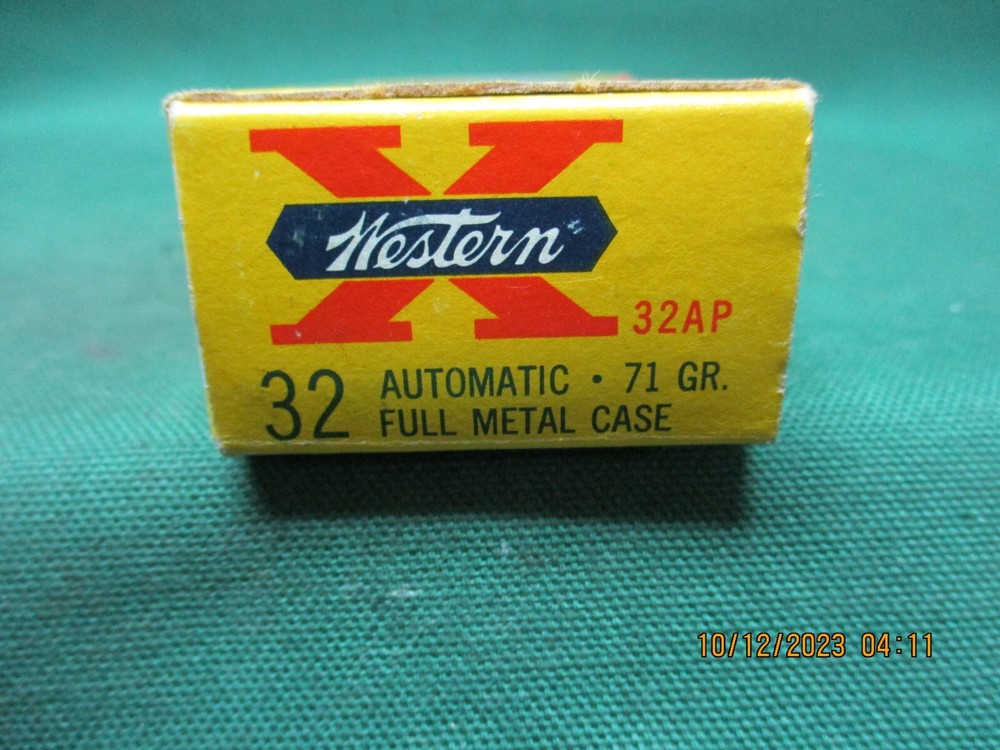 Vintage Western X, 32 Automatic 71Gr., Ammo Box, (EMPTY)