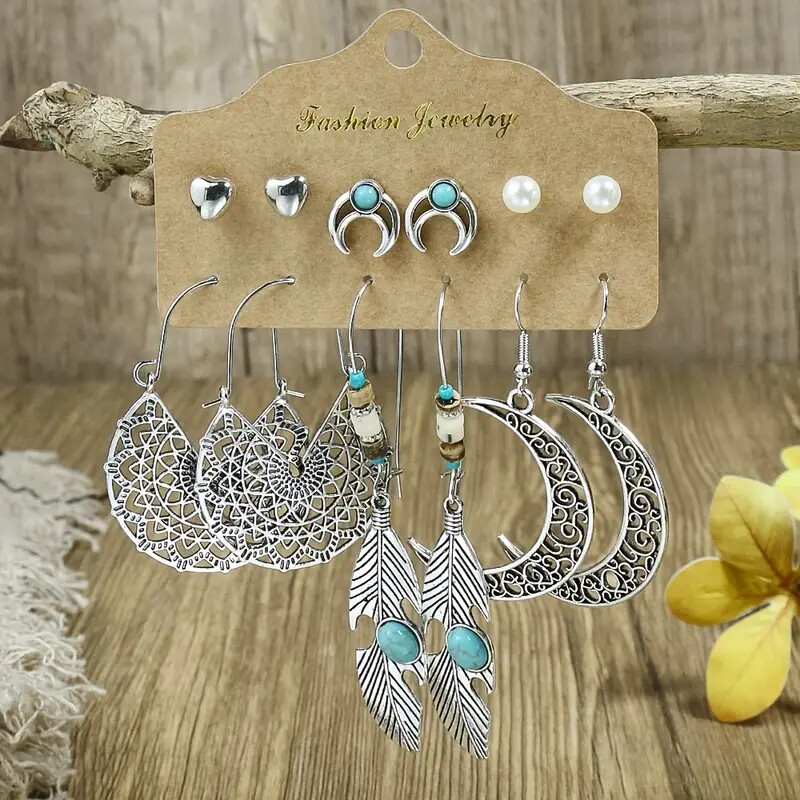 6 Pairs BOHO earrings