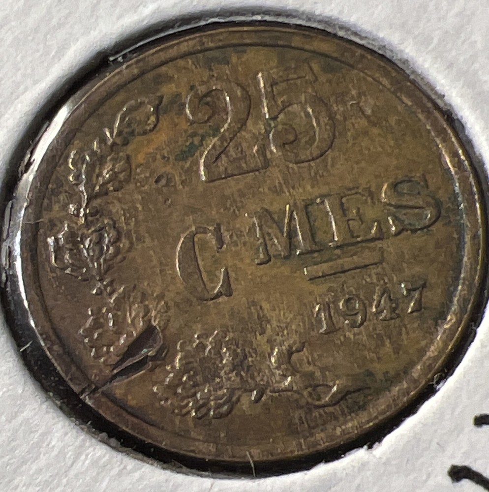 Luxemburg 1947 25 Centimes