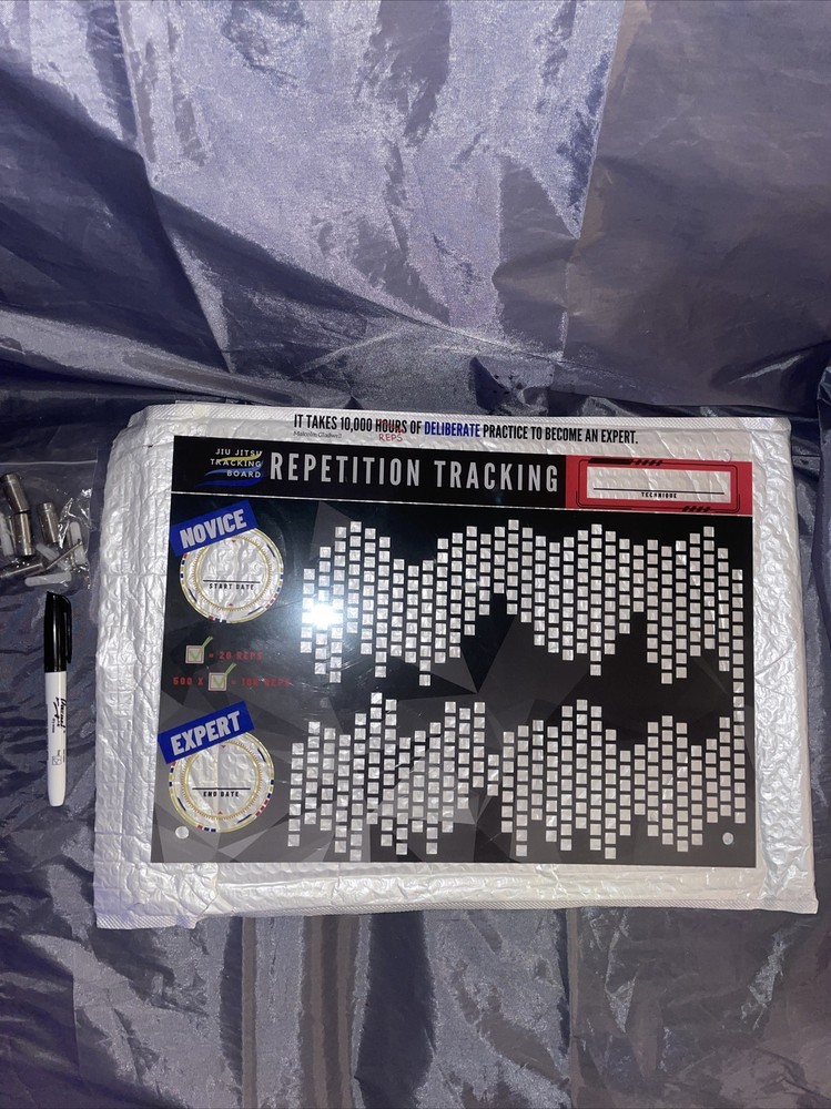 Jiu Jitsu Tracking Board-(REPETITION TRACKING) MOUNTING HARDWARE & DRY ERASE PEN