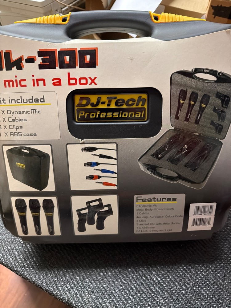 DJ-Tech MK-300 Dynamic Microphone Set w/ Case & Cables (3 Mics)