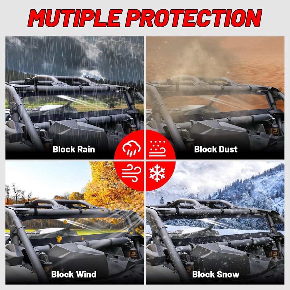 UTV Soft Back Rear Window Windshield Panel for Can-Am X3 /Max XRS XDS 2017-2024