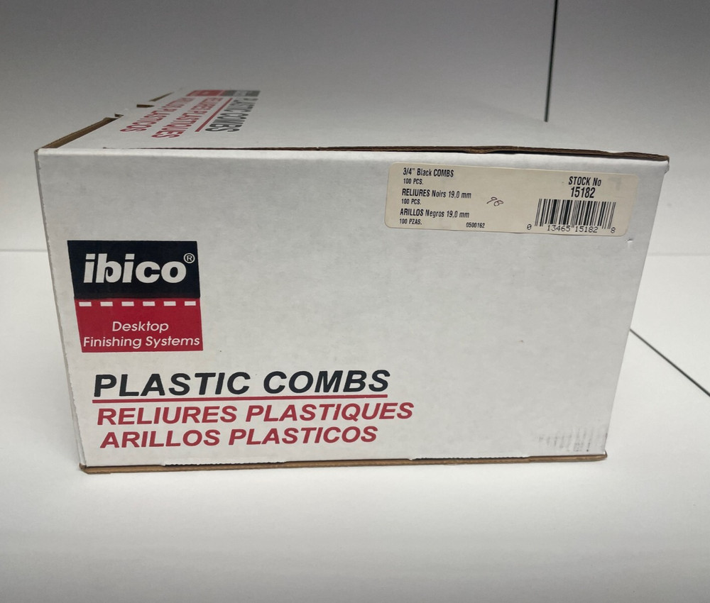 ibico Plastic Combs Black 3/4" Box