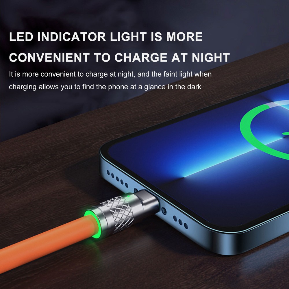 "3 in 1 Fast Charger Cable for iPhone/Type C/USB - Multi-Device Charging"