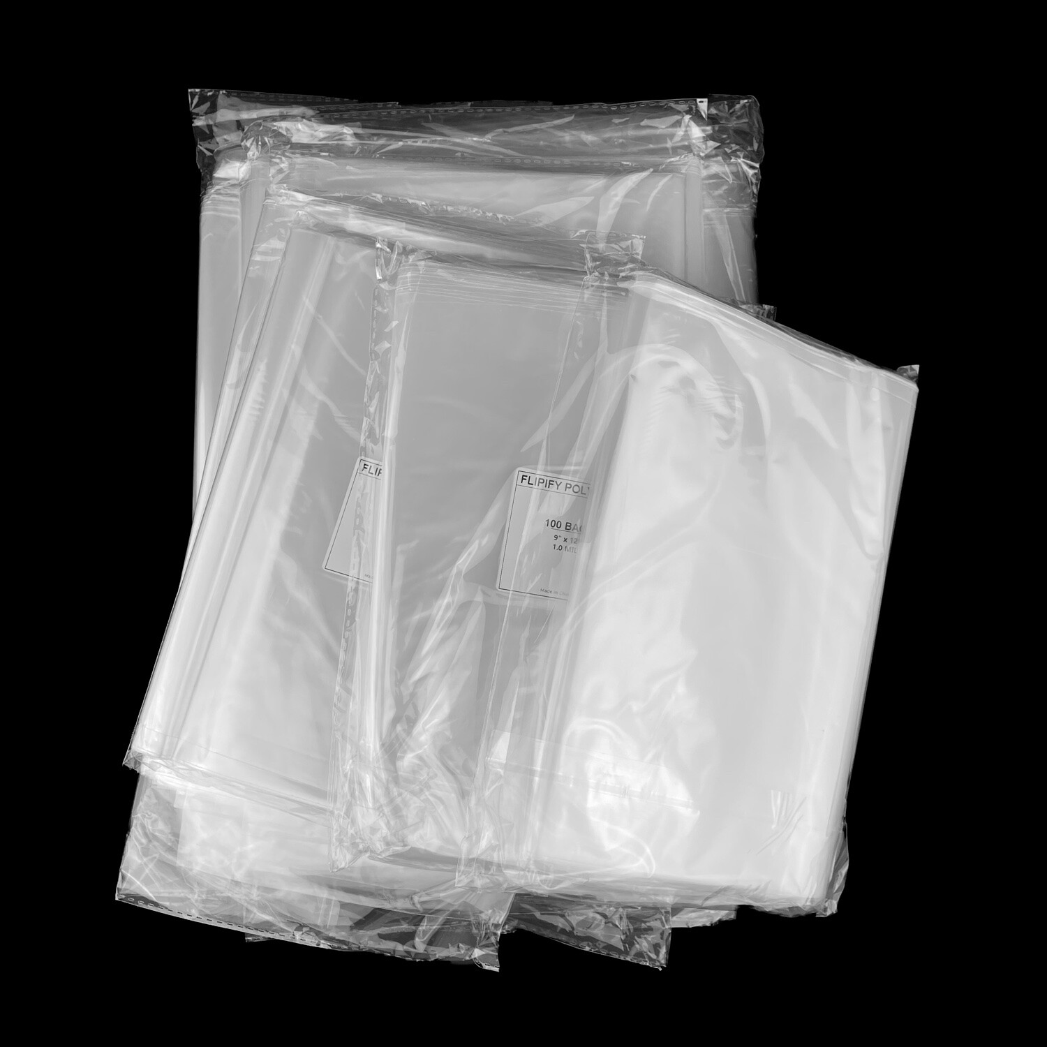 Plastic Clear Bags T-Shirt Flat Open Top Apparel Poly Bag 1Mil 100 200 500