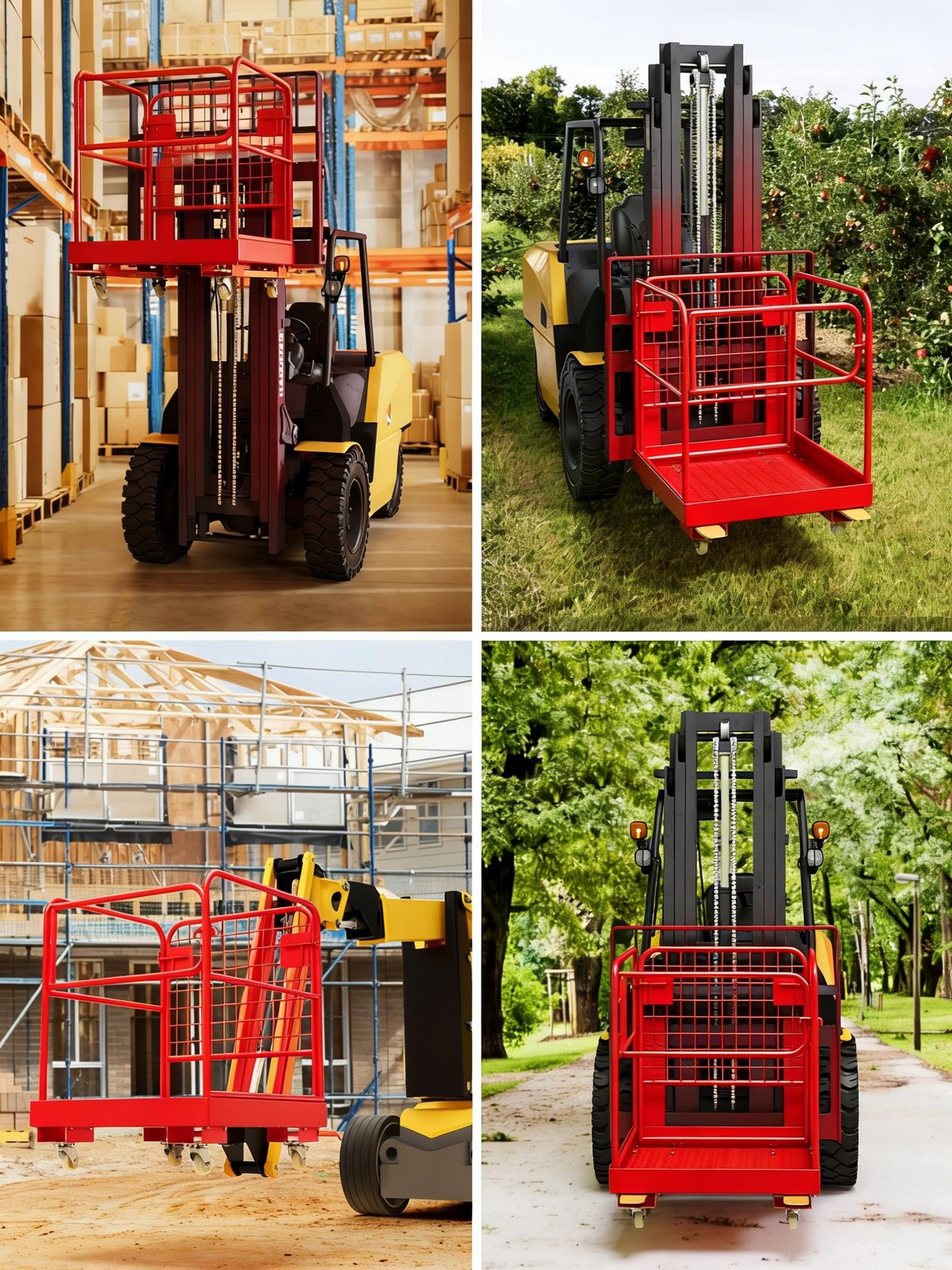 Forklift Safety Cage, 36"x36" Forklift Man Basket, 1200lb Capacity Work Platform